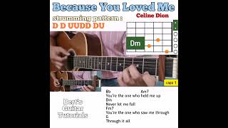Because You Loved Me - Celine Dion guitar chords w/ lyrics &amp; strumming tutorial