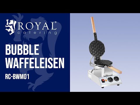 Video - Bubble Waffeleisen - 1,415 W - Royal Catering - 50 - 250 °C - Timer: 0 - 5 min