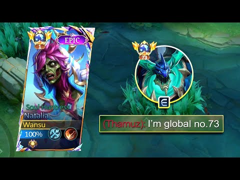 NATALIA vs GLOBAL THAMUZ 🔥 INVISIBLE NATALIA STILL WORKS AGAINST GLOBAL PLAYER | MLBB
