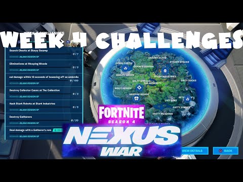 (Chapter 2) ALL Week 4 Challenges Guide - Season 4 - Fortnite Battle Royale (Gatherer & She-Hulk)