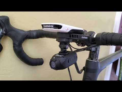 Drift Ghost camera under Garmin handlebar mount