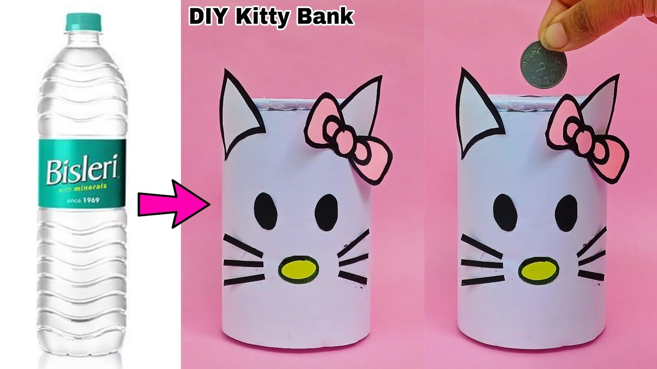 DIY : Homemade Piggy Bank / How to make piggy bank at home / Handmade piggy bank from plastic bottle