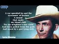 Hank Williams - Be Careful Of Stones That You Throw | Lyrics Meaning