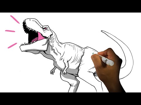 EASY How to Draw T-REX ROARING - Jurassic World Dominion