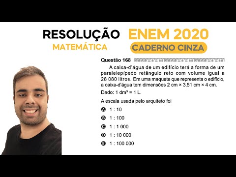 ENEM 2020 \ MATHEMATICS - Question 168, GRAY NOTEBOOK - The water tank of a building will have th...