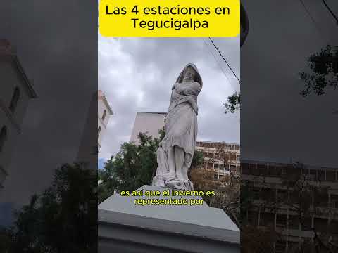 Estatuas que representan las Cuatro Estaciones en la Plaza Central de Tegucigalpa