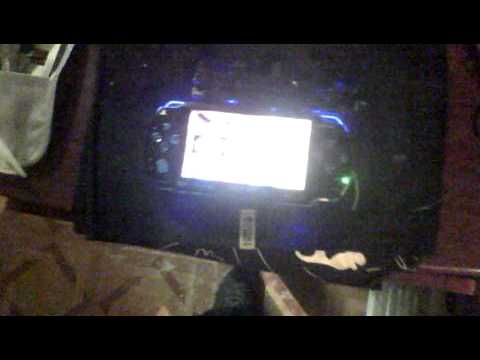 psp 1000 black and blue slpatter paint, infinity mirror mod on umd mod by lobo.