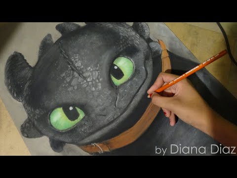 Speed Drawing: Toothless /Chimuelo (How To Train Your Dragon) | Diana Díaz