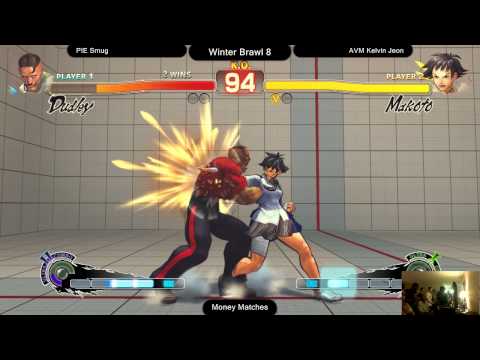SSF4AE @ Winter Brawl 8 Salty Suite - PIE Smug (Dudley) vs AVM Kelvin Jeon (Makoto)