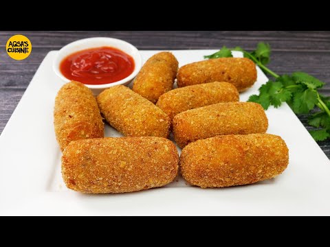 Crispy Chicken Aloo Rolls Recipe, Chicken Potato Croquettes, Chicken Croquettes Ramadan Recipe,iftar