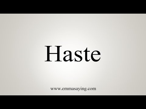 Part of a video titled How To Say Haste - YouTube