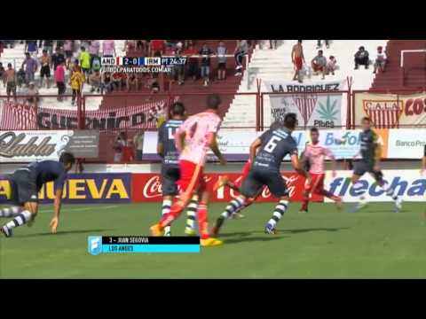 Gol de Segovia. Los Andes 2 - Ind. Rivadia 0. Primera B Nacional 2015. FPT