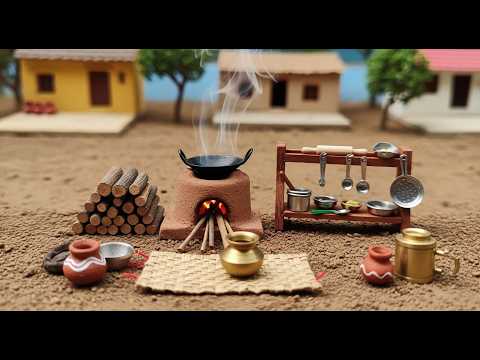 Tiny Village Men Cooking Banana Dessert 🍌 | Miniature Cooking ASMR | Realistic