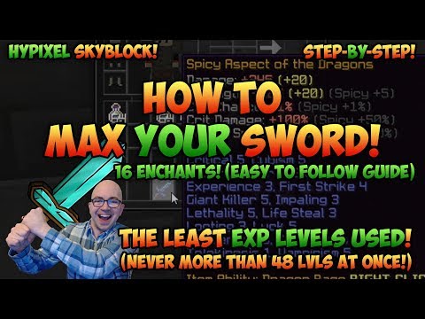 How to Perfectly Enchant Sword for Beginner Players - Hypixel Skyblock