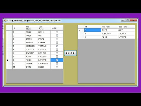 C# Tutorial - How To Dispaly Datagridview Checked Rows To Another DataGridView [ with source code ] Video