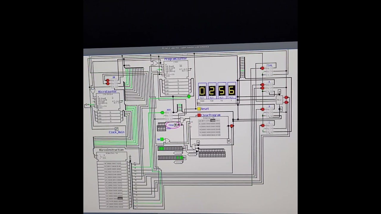 Logisim 16-bit CPU #computerengineering