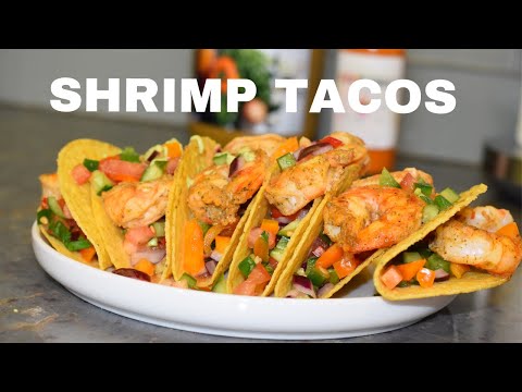 EASY SHRIMP TACOS WITH PICO DE GALLO & AVOCADO CREMA| EASY AND DELICIOUS| A MUST TRY! #tacos