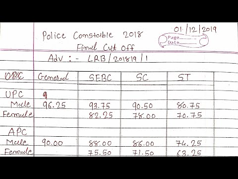 Police Constable Final Result 2018🔥Final Cut Off 2018🔥