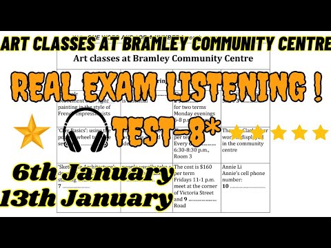 art classes at bramley community center ielts listening test with answers