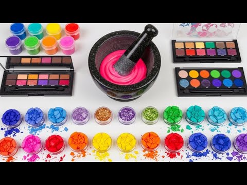 Satisfying ASMR Video & Slime Fun : How to Make Rainbow Flower Eyeshadow Makeup Slime
