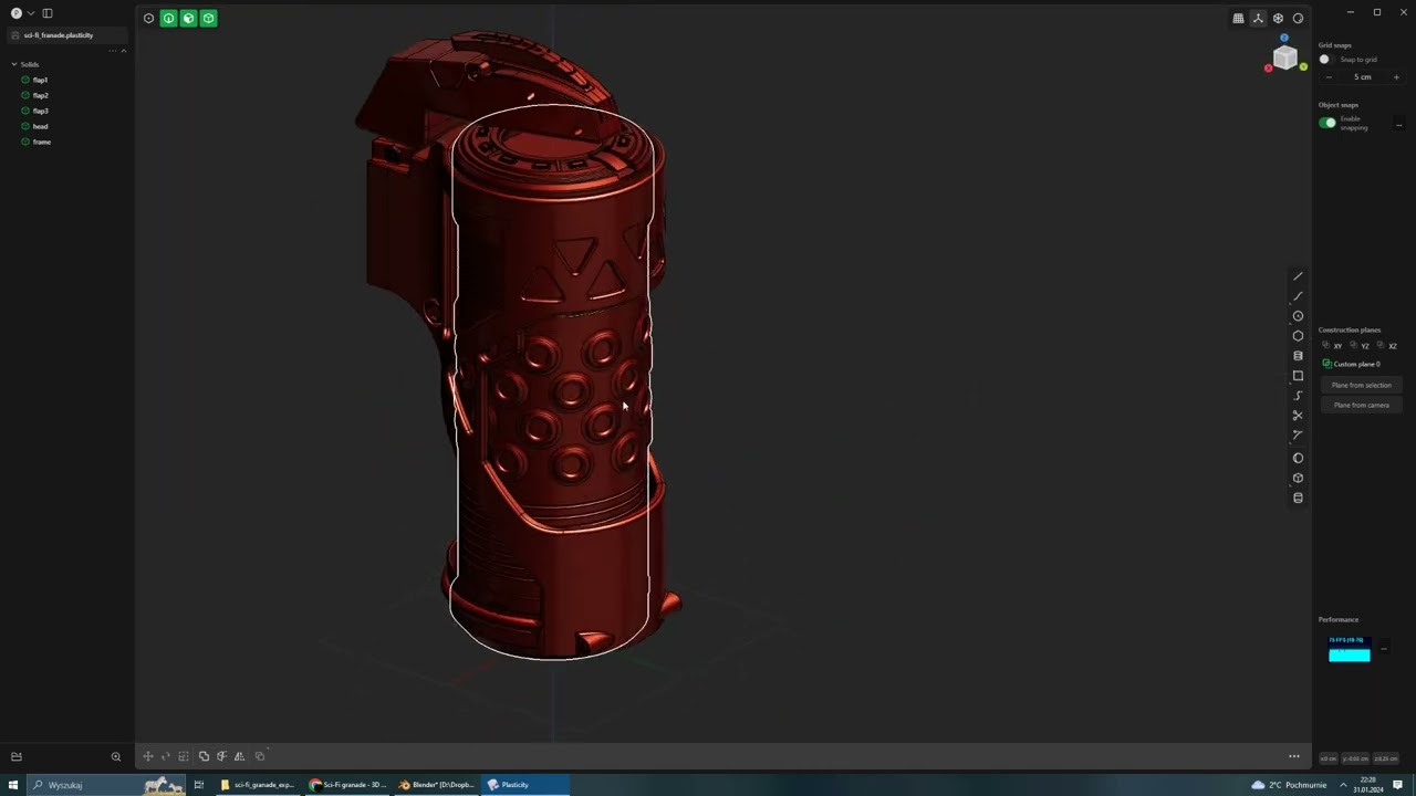 Sci-fi grenede 3D Model