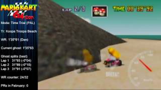 MK64 - World Record on Koopa Troopa Beach - 1'35"60 (NTSC: 1'19"51) by Matthias Rustemeyer