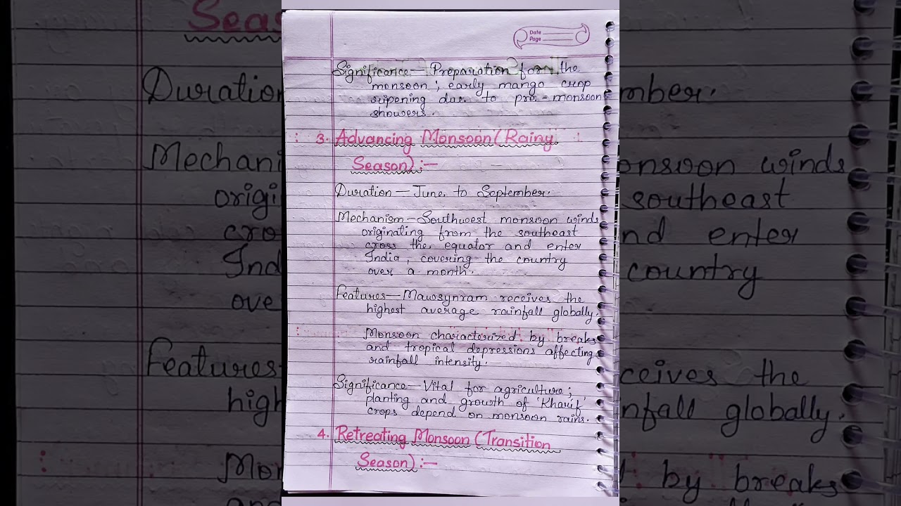Ncert Notes✨️Class 09 Geography chapter 04 (CLIMATE)#study​ #toppers​ #edufunda​