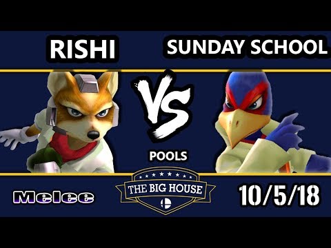 TBH8 SSBM - Rishi (Marth, Fox) Vs. Sunday School (Falco) Smash Melee R1 Pools - B105 WSF