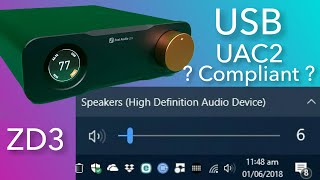 Is the ZD3 DAC Fully USB UAC2 compliant with a Windows PC?
