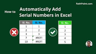 How to Automatically Add Serial Numbers in Excel