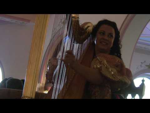 Harp Angel Deborah Nyack plays Greensleeves