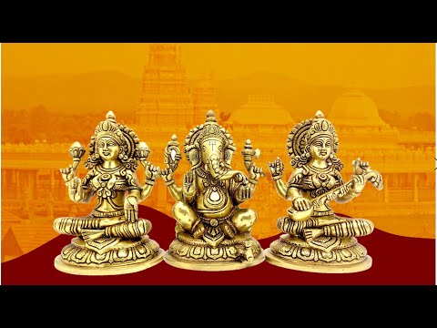Lord Ganesha, Goddesses Lakshmi & Mata Saraswati Fine Statue video