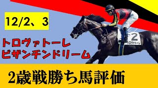 【12月1週目勝ち上がり2歳馬評価】トロヴァトーレが葉牡丹賞を快勝！