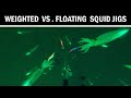 How Squid React To Weighted vs Floating Jigs (Underwater Squid Fishing)