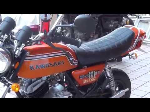 KAWASAKI MACHⅢ80　カワサキ・マッハ　カワサキ・KS-2　Kawasaki・KS-2　フルカスタム　可愛いお嬢さんライダー　2スト三本チャンバーサウンドを聞け