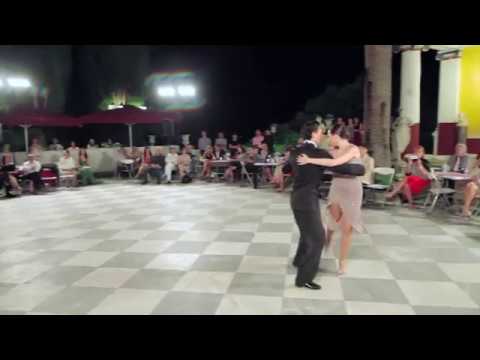  Pablo Moyano  and  Natalia Cristobal Rivé  are  dancing  to  "  A mis viejos  "  by  Aníbal Troilo  at  Todos Tango Festival  in  2016