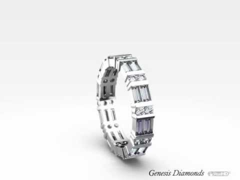 Bar Set Round and Baguette Diamond Eternity Ring