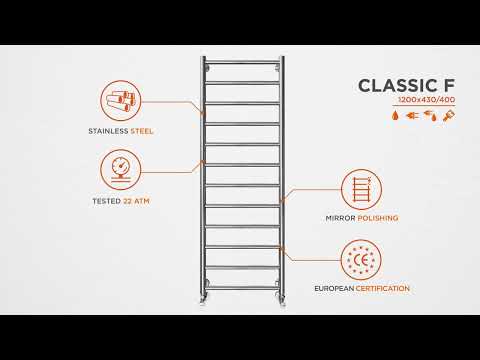 Водяной полотенцесушитель Mario Классик F 1.1.5909.01.P (4820111357079, 1200x430, хром/белый глянец/черный матовый/золото/сатин/бронза)