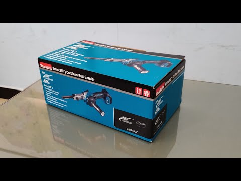 Makita DBS180Z Akumuliatorinis juostinis šlifuoklis, 18V, BL-motor, 9 x 533 mm, 1,8kg, Be akumuliatorių ir kroviklio! video