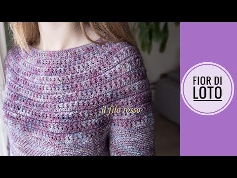 MAGLIA UNCINETTO TOP DOWN  "FIOR DI LOTO"