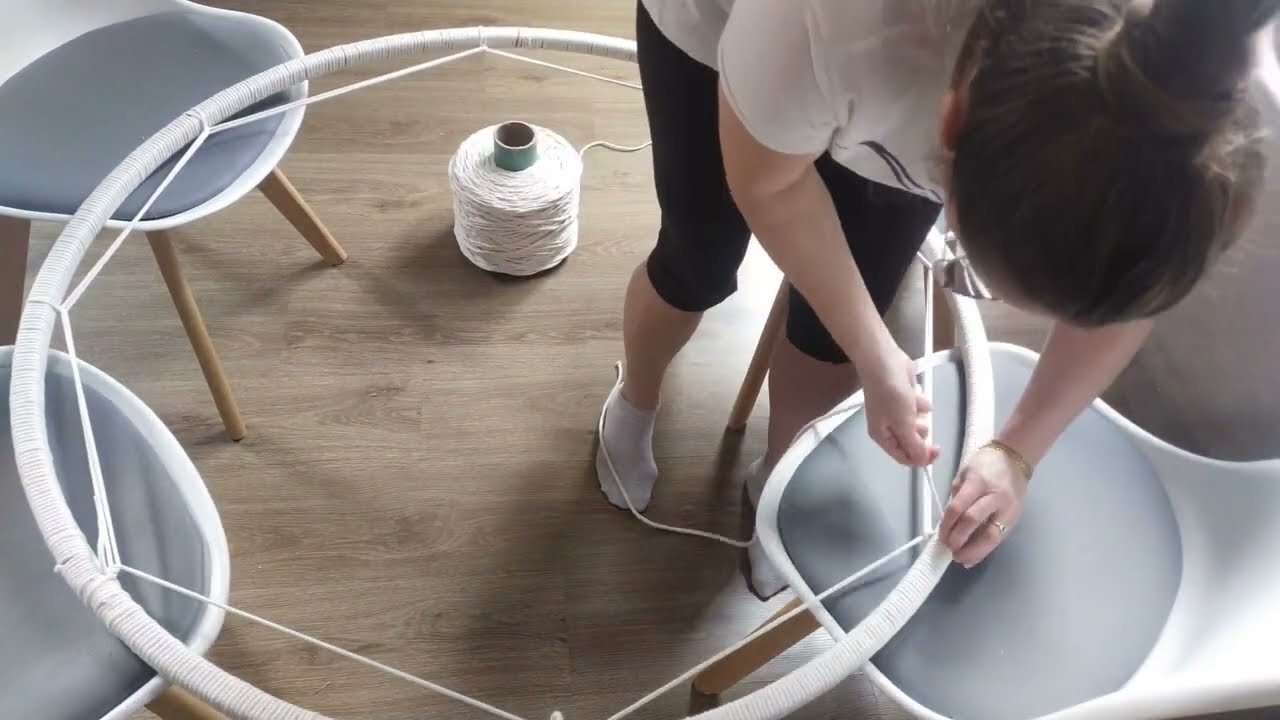 Macrame swing PART 1/ Huśtawka wisząca z makramy tutorial DIY OBRĘCZ hamak hammock #makrama #swing