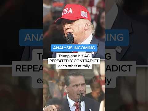 Trump and his AG REPEATEDLY CONTRADICT each other at rally
