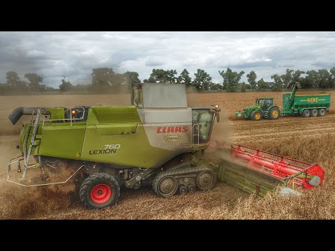2x Claas Lexion 760 TT und John Deere 8345 R mit HAWE ULW