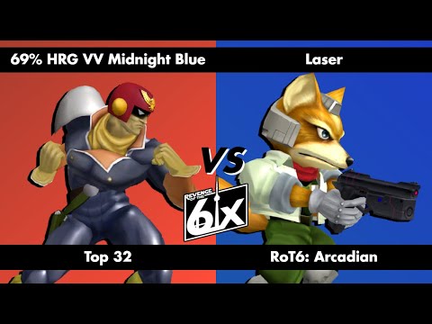 ROT6 Arcadian Top 32 - 69% | HRG | VV | Midnight Blue (Captain Falcon) vs Laser (Fox) Melee Singles