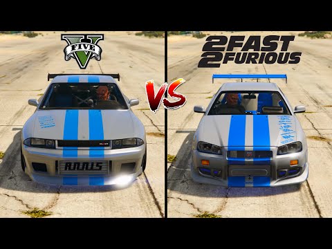 GTA 5 VS Movie - Paul Walker's '2 Fast 2 Furious' Nissan Skyline R34 GT-R VS Annis Elegy Retro