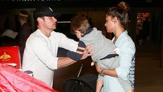 Nick Lachey And Family Return To LA With Lots of Luggage And Toys After Holidays