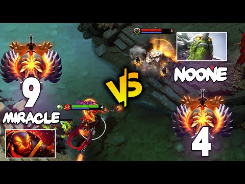 RANK 9 Miracle- Ember Spirit vs RANK 4 Noone Tiny with NEW TI10 Immortal Set - EPIC MID Battle Dota2