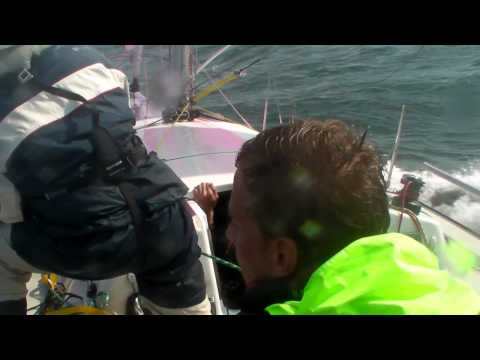 J92 sailing fast,  jump of joy at NSR 2011