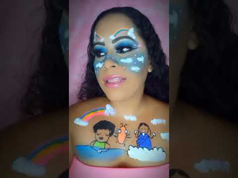 EU SOU UM CORDEIRINHO JESUS É MEU PASTOR 🐑🎶 / makeup challenge  #shorts #makeup