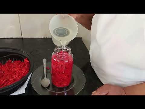 COMO FAZER PIMENTA MALAGUETA EM CONSERVA NO VINAGRE DE ALCOOL - PIMENTA MALAGUETA